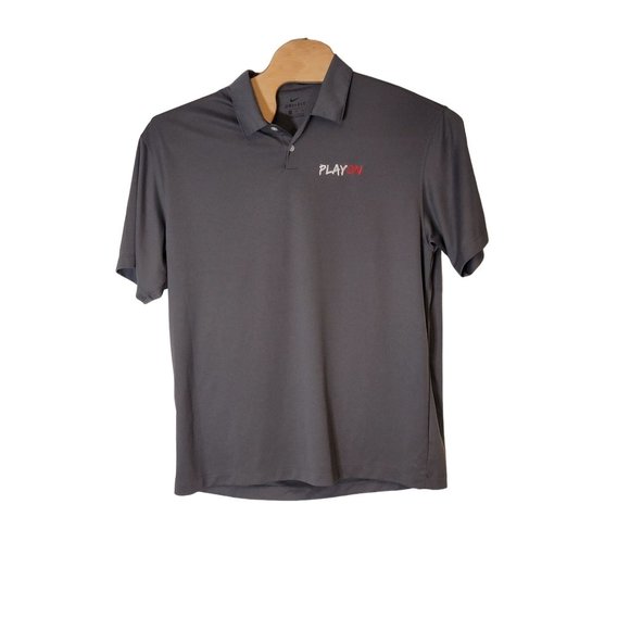 Nike Dri-Fit Polo Shirt‎ Size XXL Play On Graphics Embroidered Gray - Picture 2 of 6